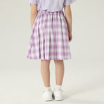 تنورة كاروهات بخصر مطاطي للبنات