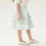 تنورة مزينة بنمط الزهور للبنات