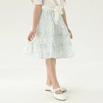 تنورة مزينة بنمط الزهور للبنات