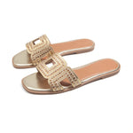 Gold Casual Flat Shoes for Women Image