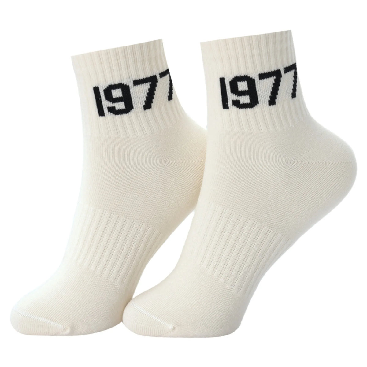 Free Off White Printed Socks for Men Image