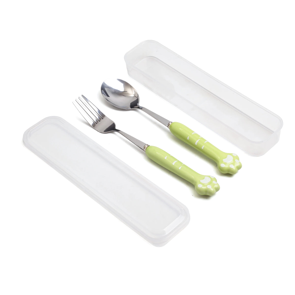 Free Green Spoon & Fork Set Image