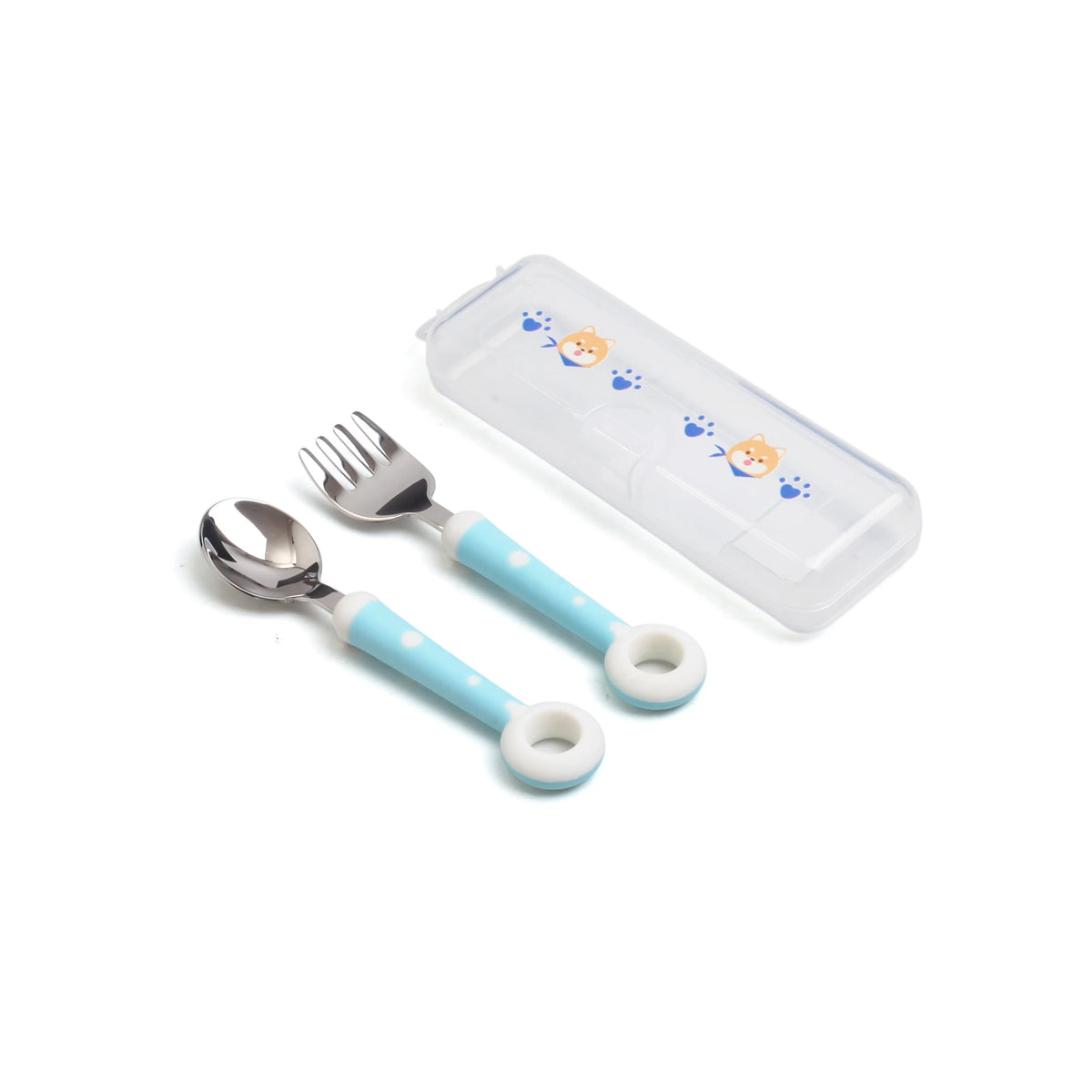 Free Blue Spoon & Fork Set Image