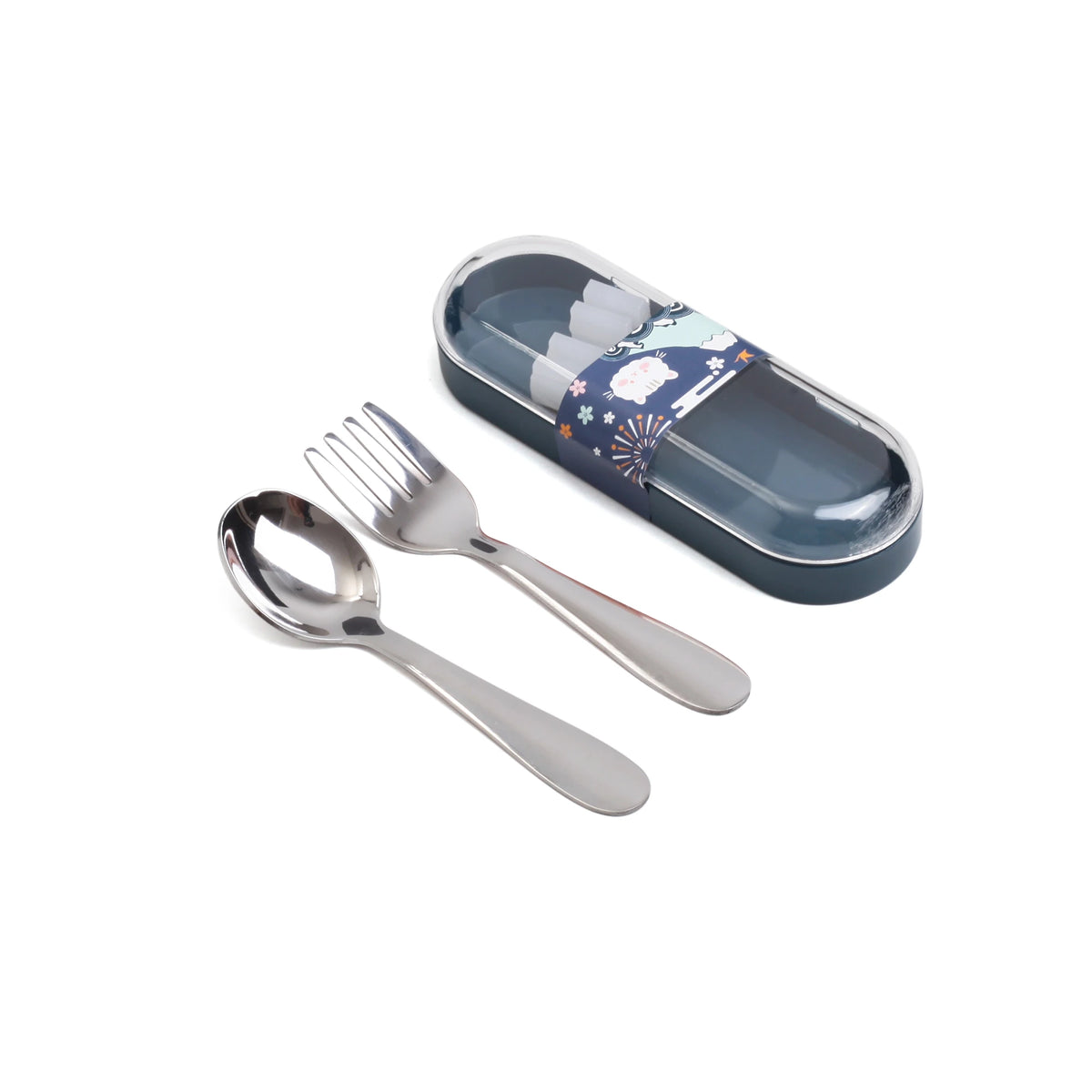 Free Blue Spoon & Fork Set Image
