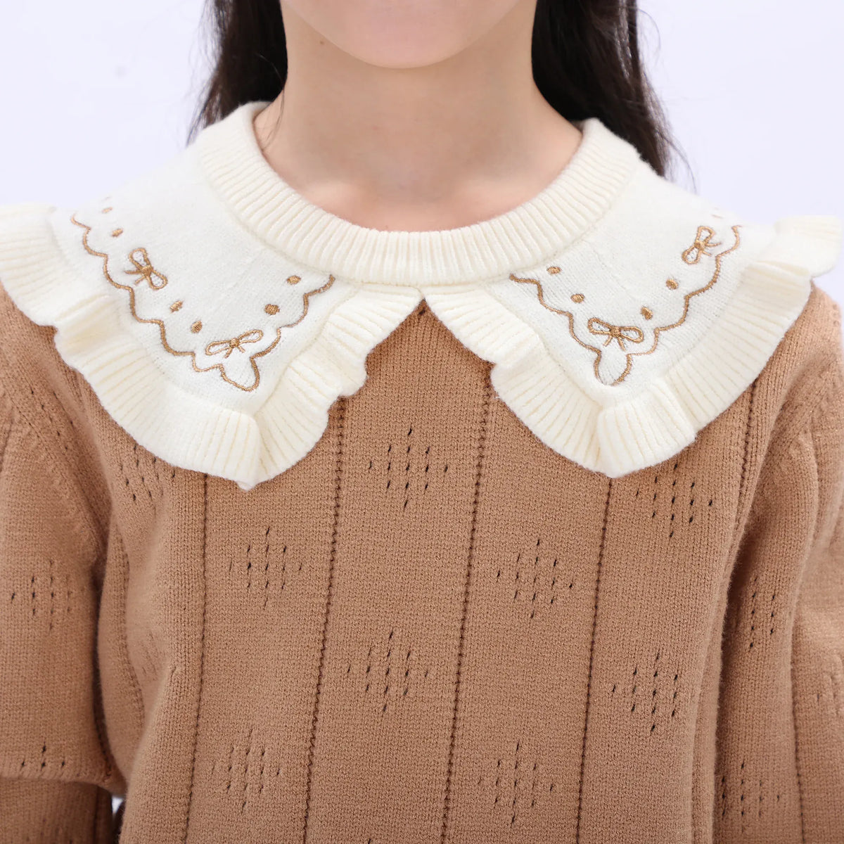 Casual Jacquard Sweater for Girls Image