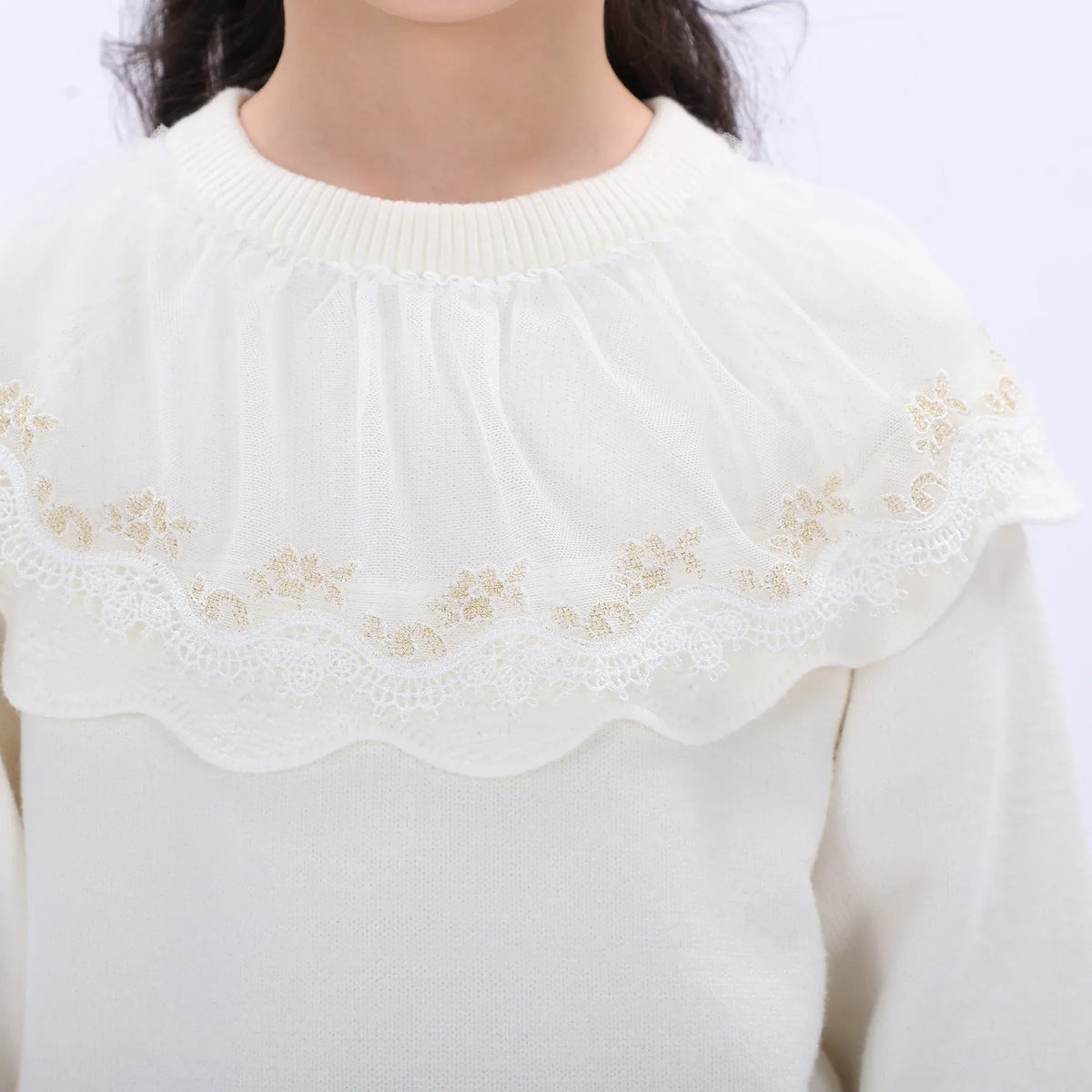 Casual Floral Sweater for Girls Image