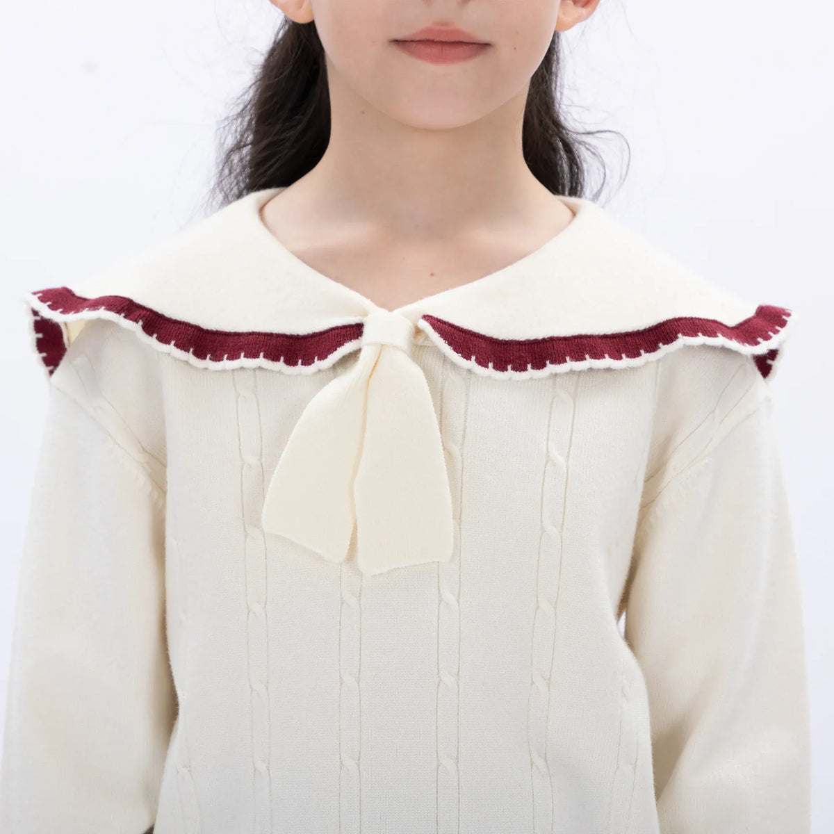 Casual Jacquard Sweater for Girls Image