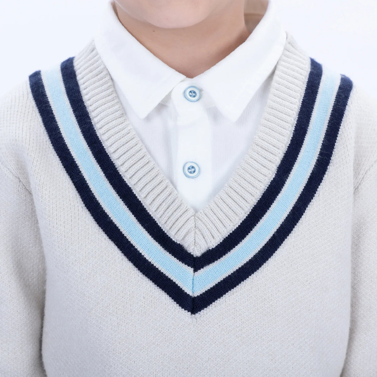 Casual Color-Blocked Sweater for Boys Image