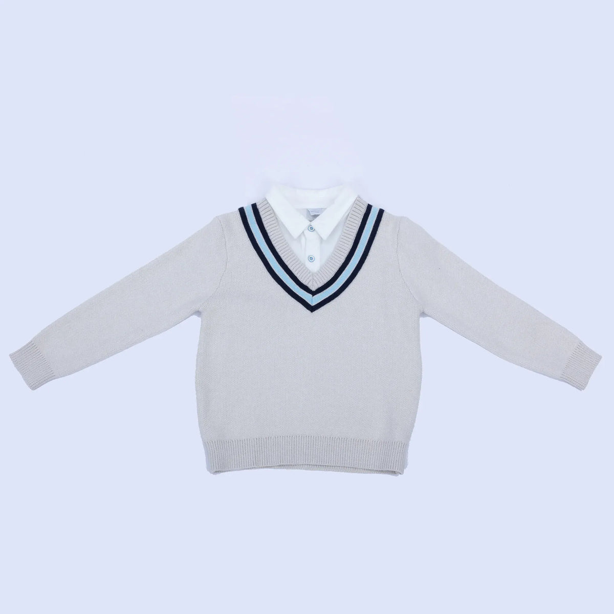 Casual Color-Blocked Sweater for Boys Image