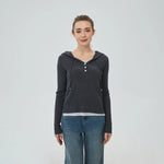 Dark Grey Color-Blocked Sweater for Women Image