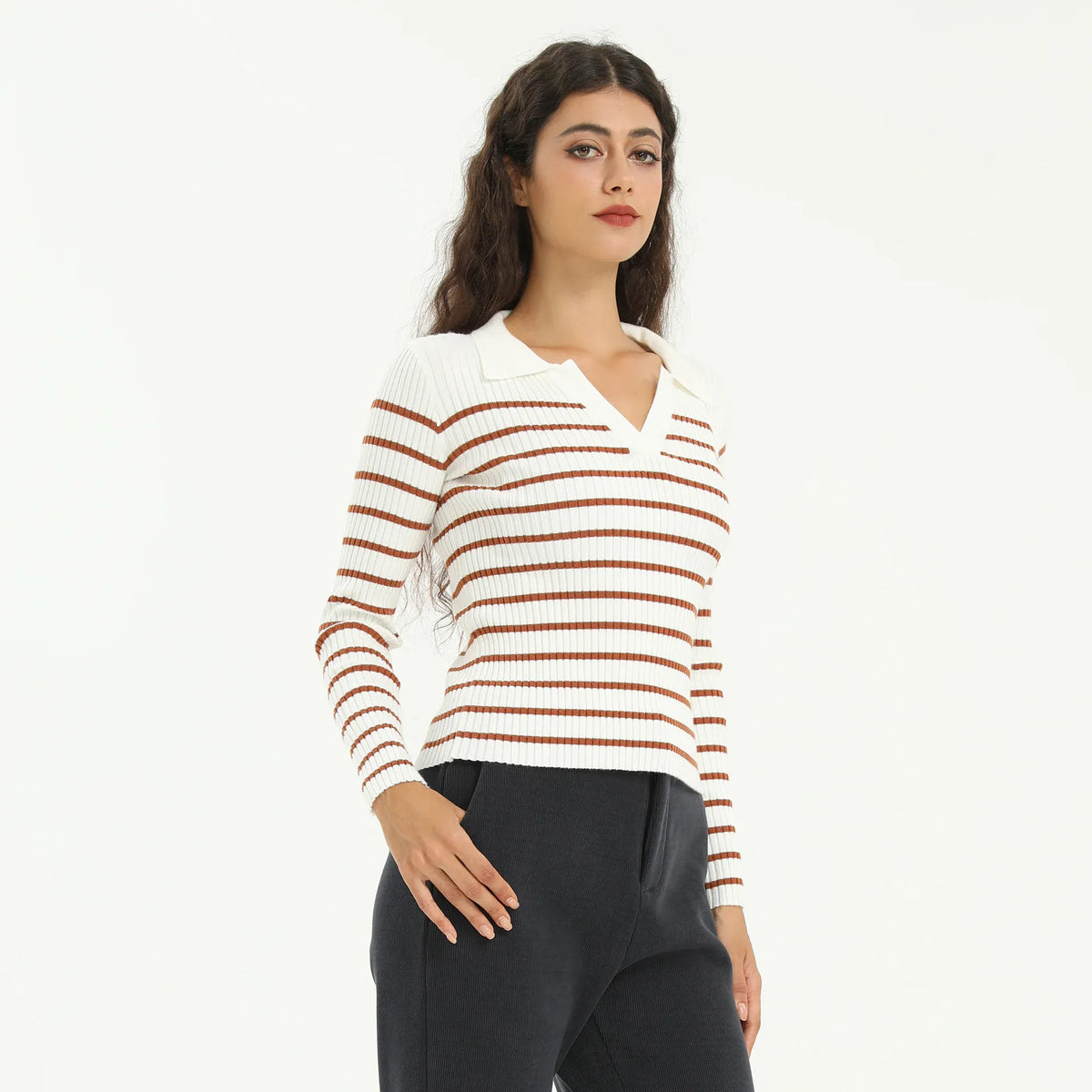 Elegant Striped Sweater for Women Image