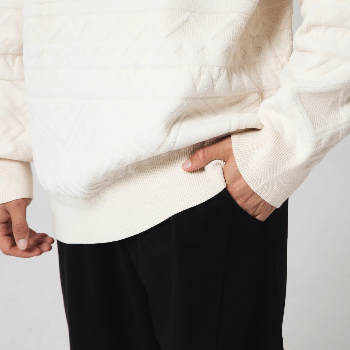 Casual Jacquard Sweater for Men Image