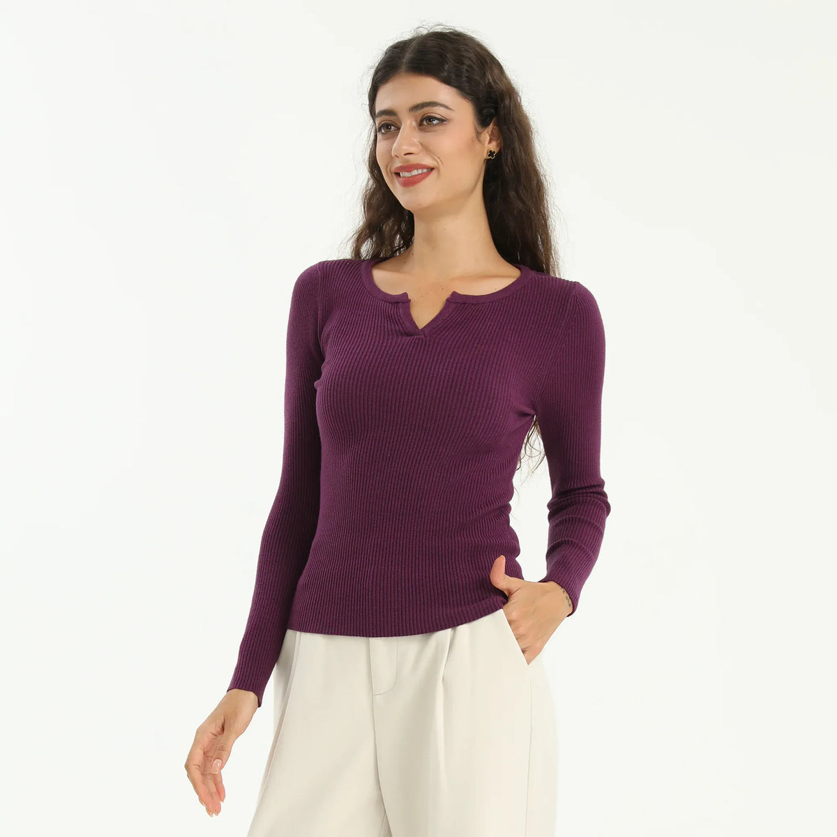 Elegant Solid Sweater for Women Image