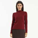 Maroon Elegant Plain Sweater for Women Image