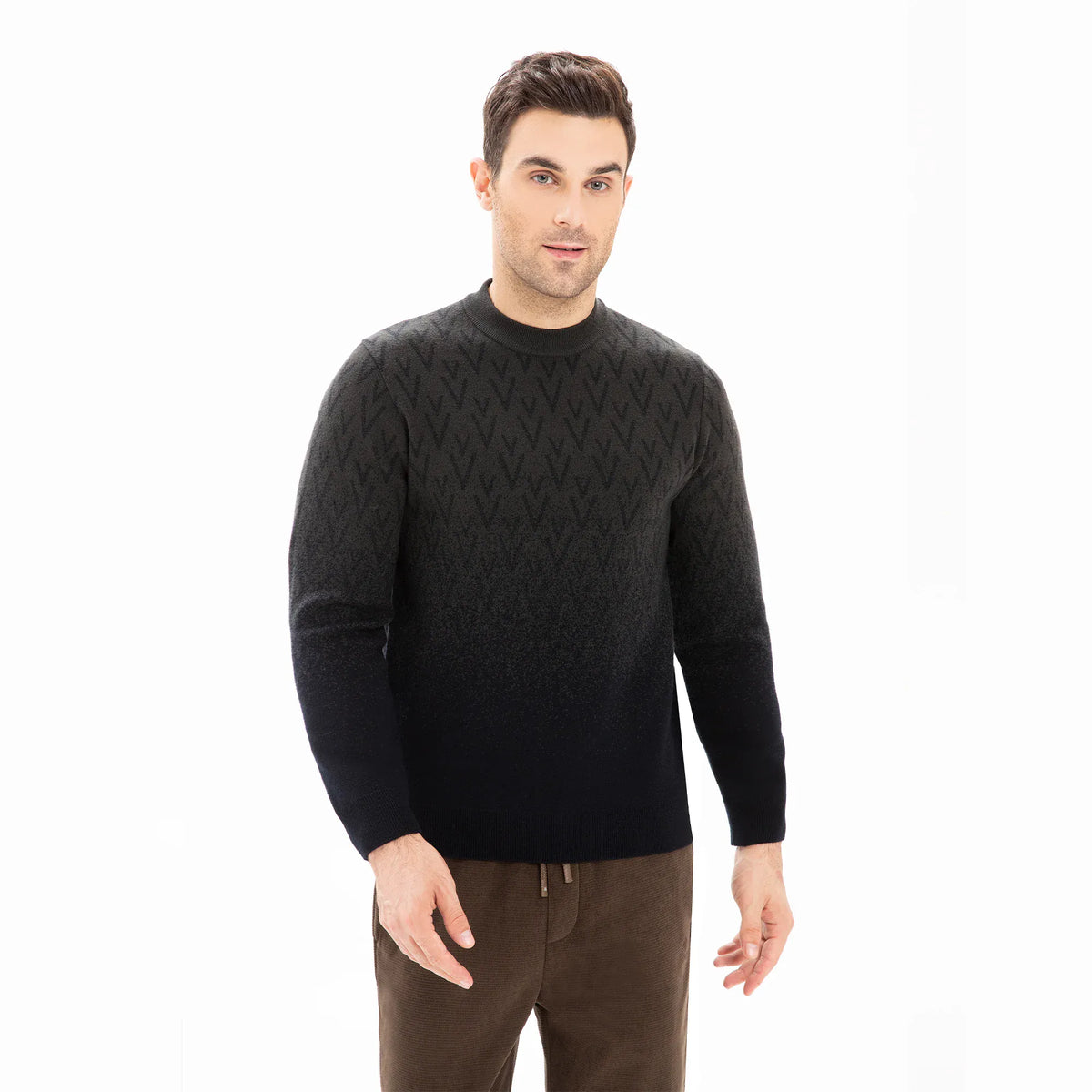 Green Elegant Classic Sweater for Men Image
