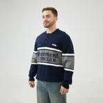 Embroidery Regular Drop-Shoulder Sweater with Collar for Men Image