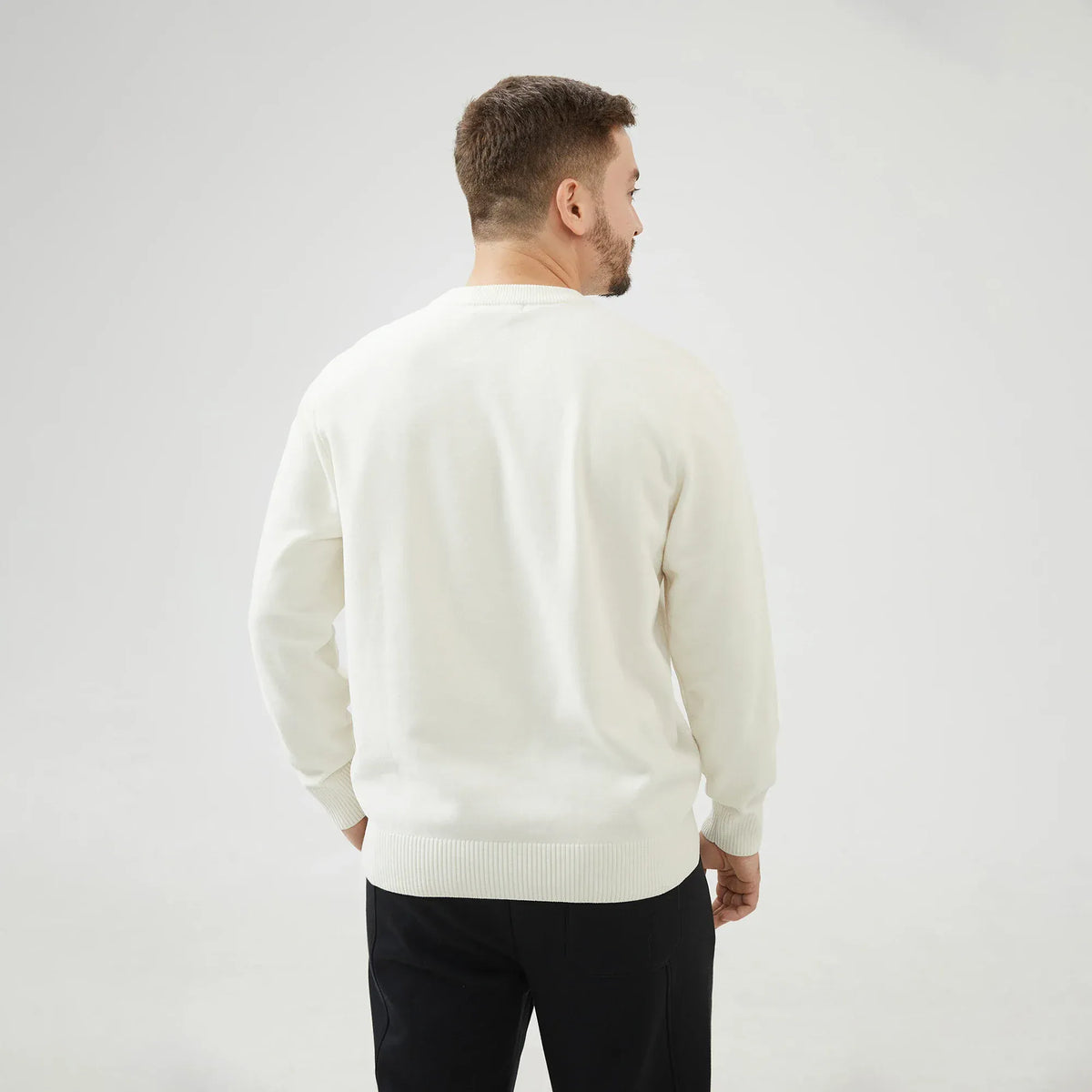 Plain Regular Sleeve Sweatshirt with Circular for Men Image