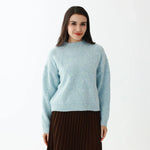 Blue Elegant Solid Sweater for Women Image