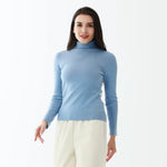 Blue Elegant Solid Sweater for Women Image