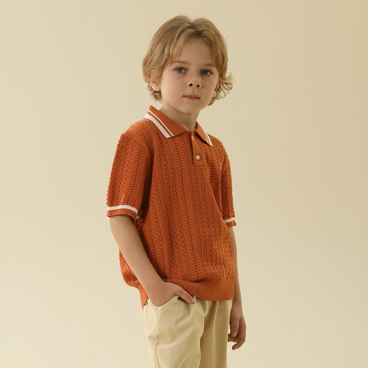 Jacquard Polo Shirt For Boys