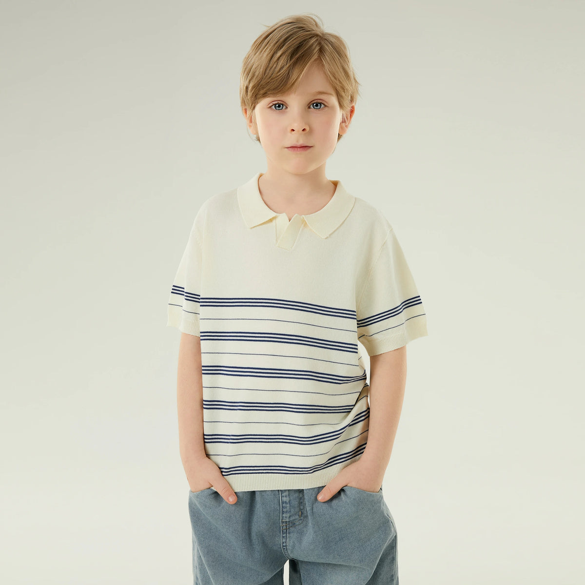 بولوشيرت كاجوال مخطط للأولاد