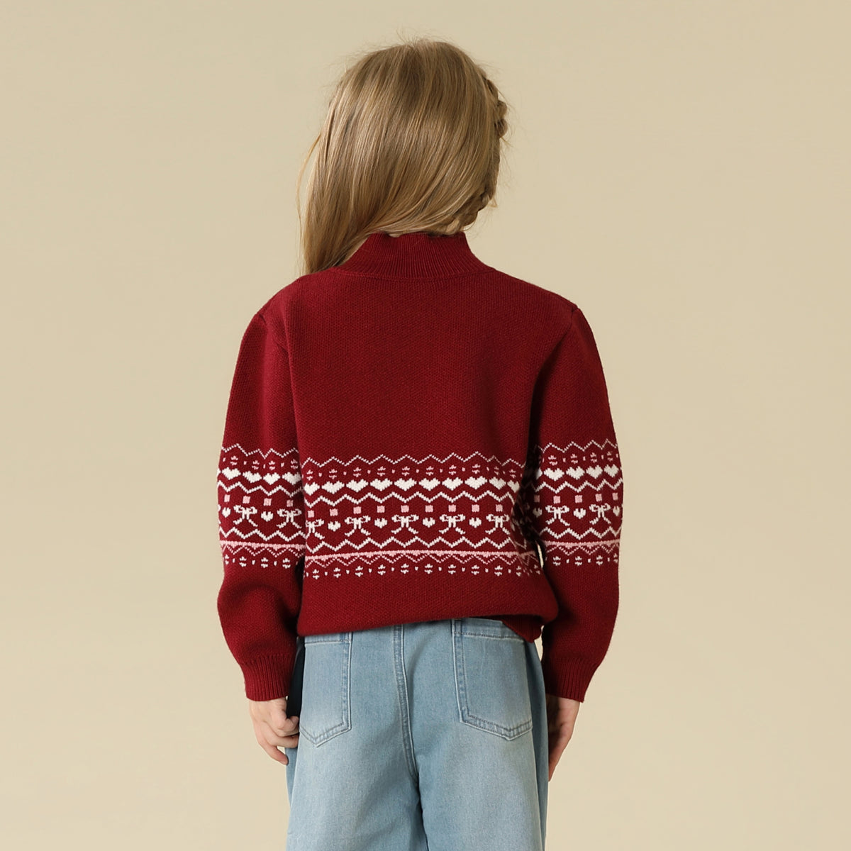 Prominent Print Sweater For Girls