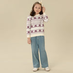 Prominent Print Sweater For Girls