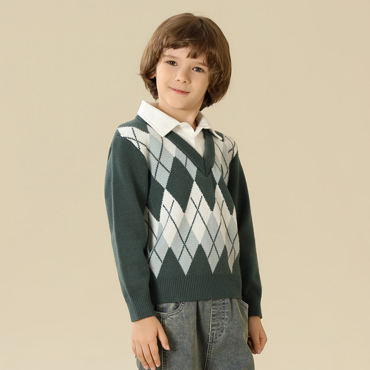 Checked Sweater For Boys
