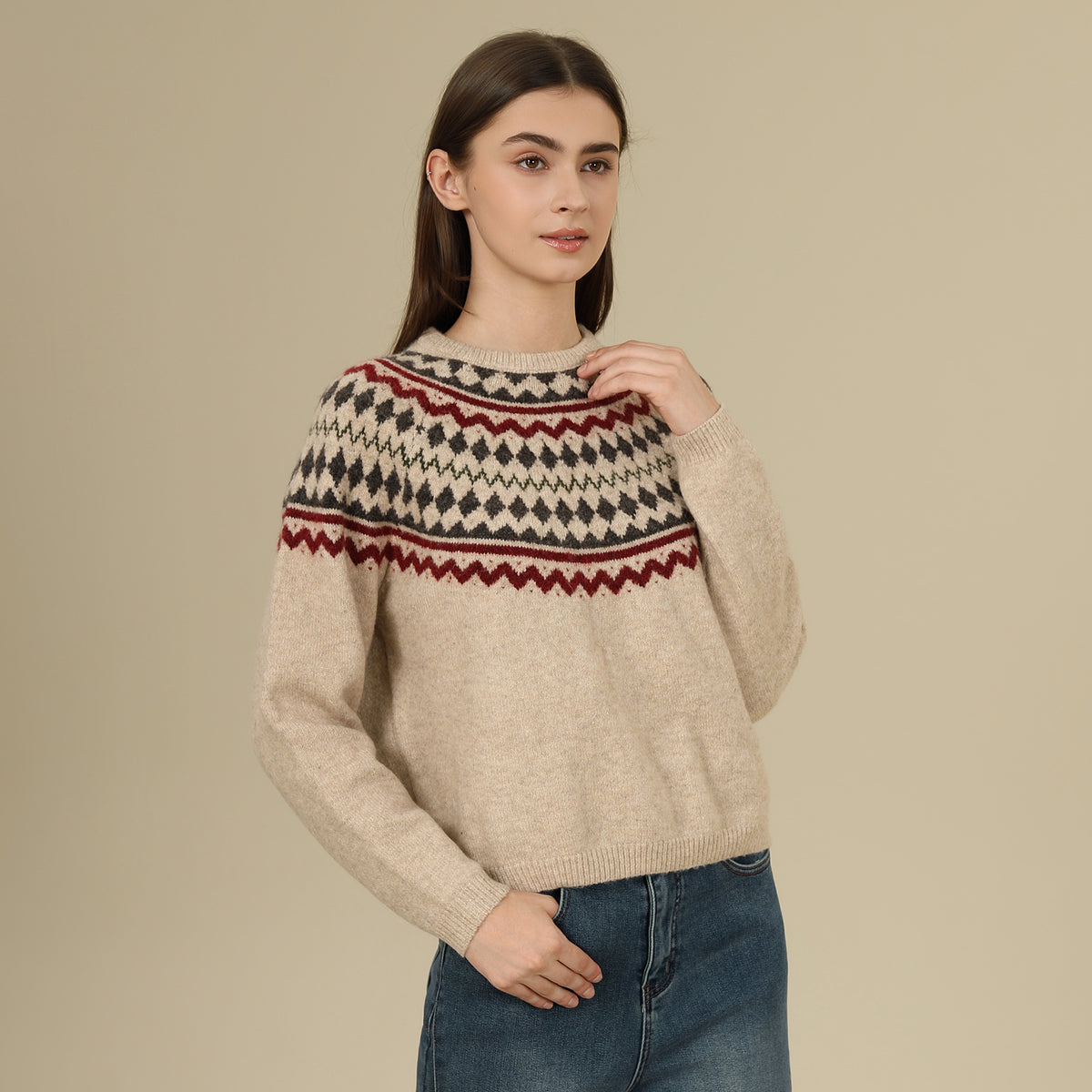 Prominent Print Sweater For Women
