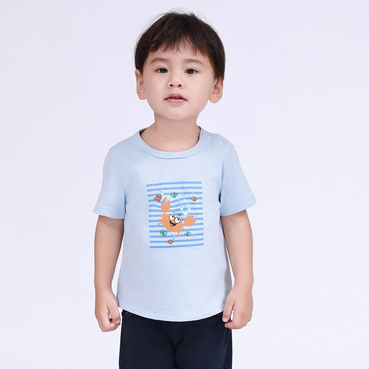 Light Blue Printed T.Shirt for Baby Boy Image