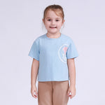 Light Blue Printed T.Shirt for Girls Image