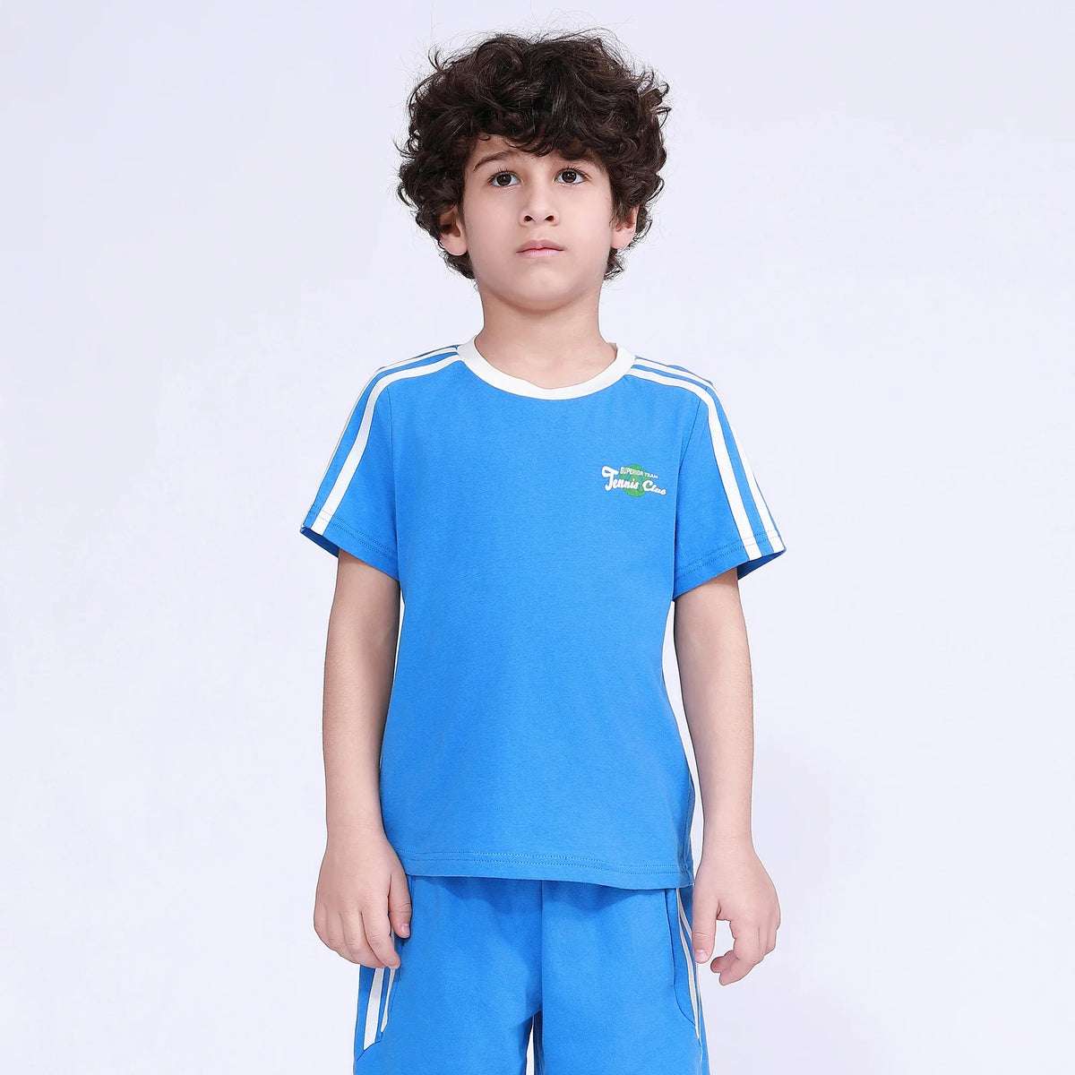 Blue Printed T.Shirt for Boys Image