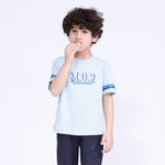 Gray Blue Printed T.Shirt for Boys Image