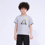 Light Gray Printed T.Shirt for Boys Image