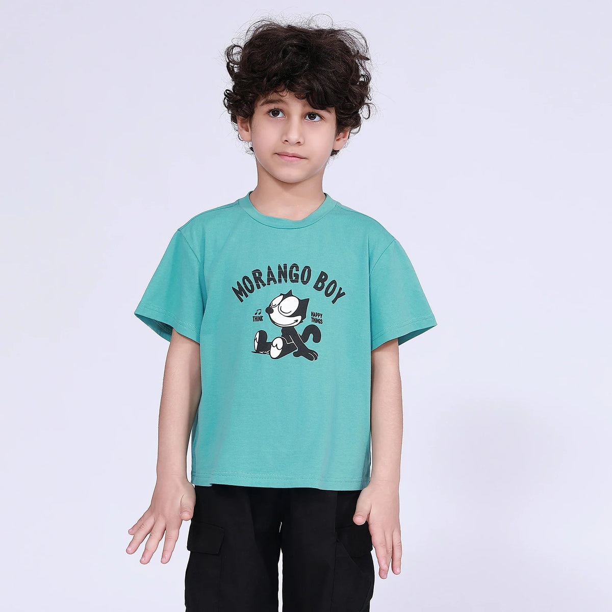Lake Green Printed T.Shirt for Boys Image