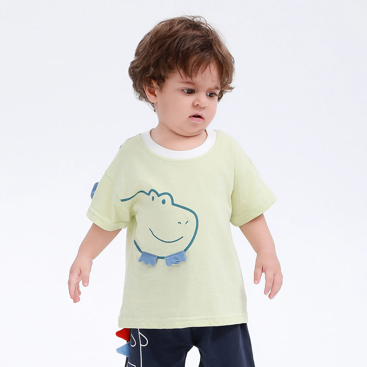 Green Printed Street Look T.Shirt for Baby Boy Image