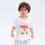 White Printed Street Look T.Shirt for Baby Boy Image