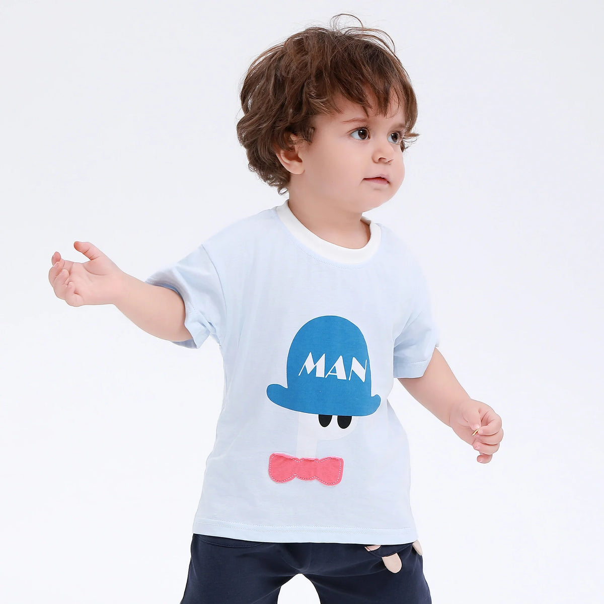 Blue Printed Street Look T.Shirt for Baby Boy Image