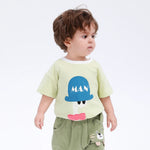 Green Printed Street Look T.Shirt for Baby Boy Image