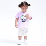 Purple Printed Street Look T.Shirt for Baby Girl Image