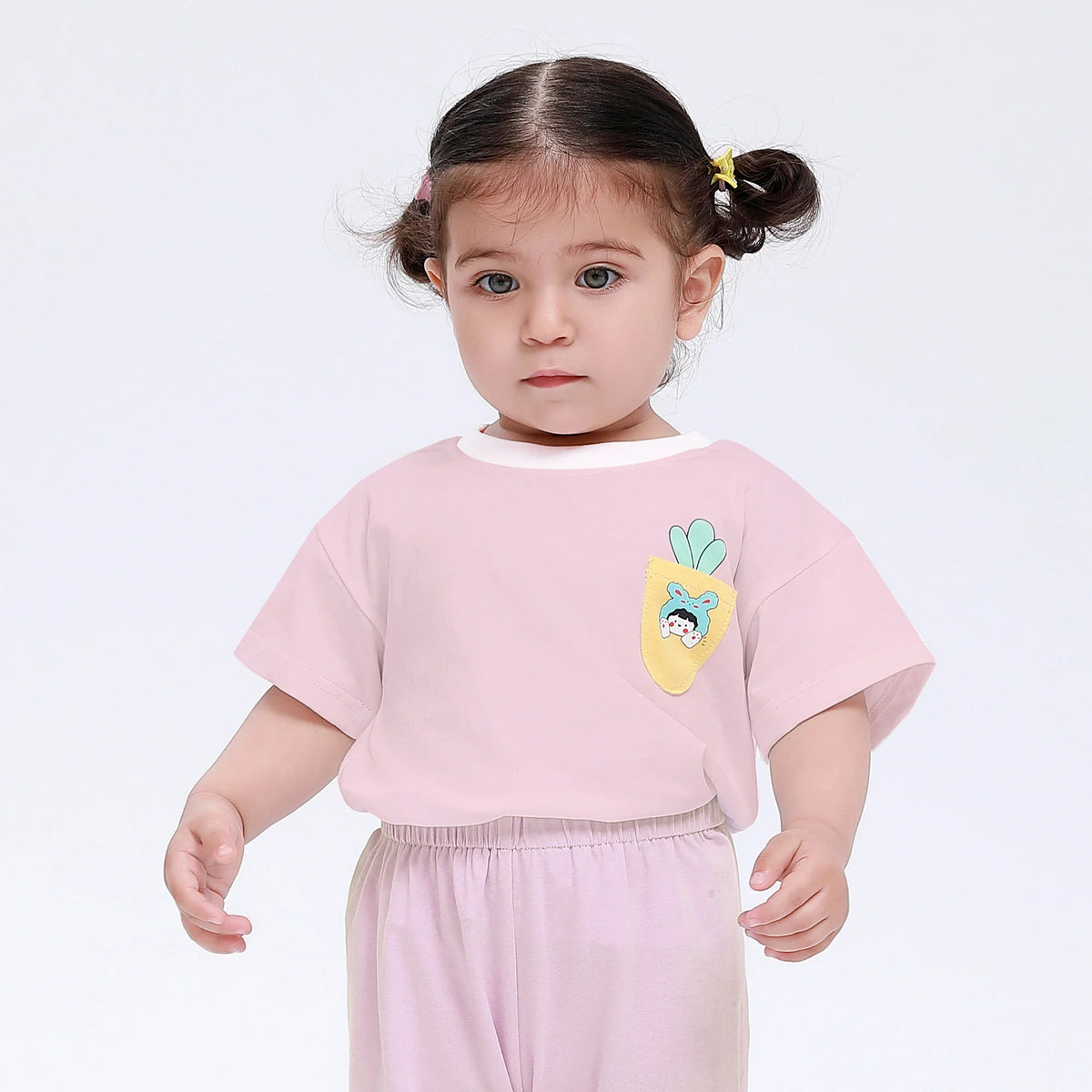Pink Printed Street Look T.Shirt for Baby Girl Image