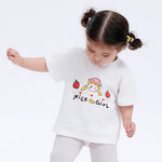 White Printed Street Look T.Shirt for Baby Girl Image