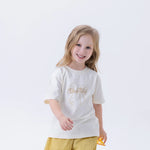 Beige Printed Fashion T.Shirt For Girls Image