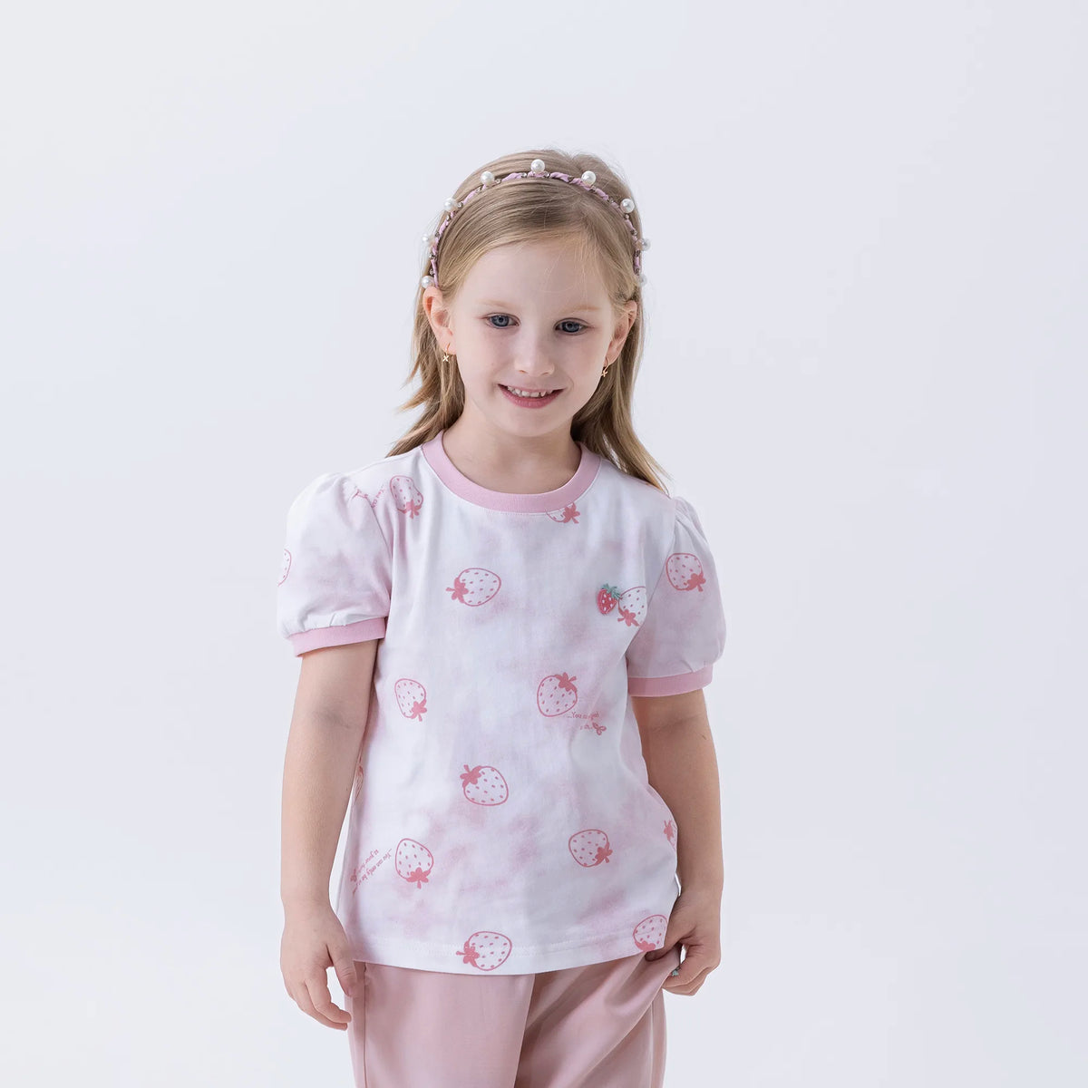 Pink Printed Fashion T.Shirt For Girls Image