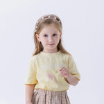 Yellow Printed Fashion T.Shirt For Girls Image