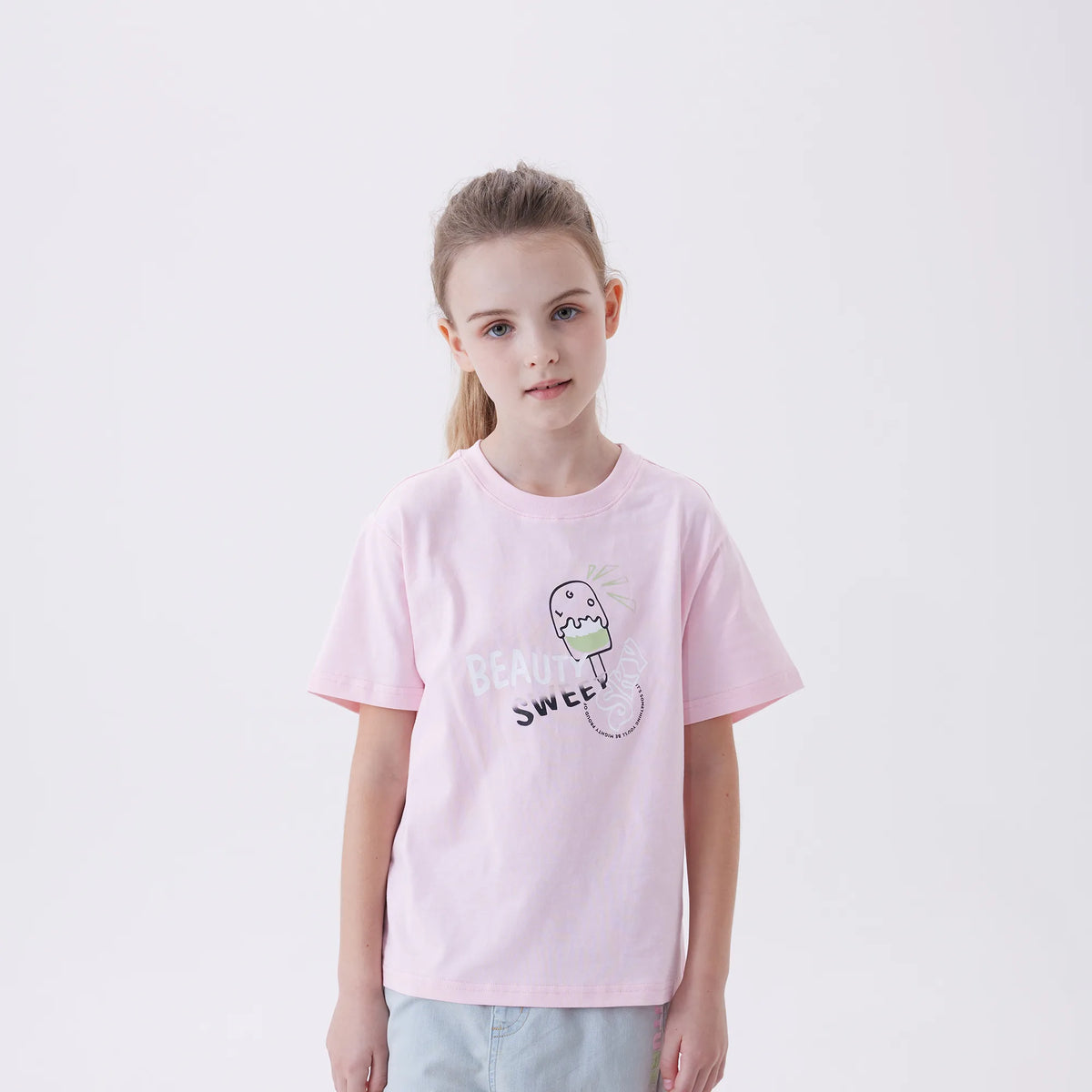 Pink Printed Fashion T.Shirt For Girls Image