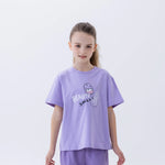 Purple Printed Fashion T.Shirt For Girls Image