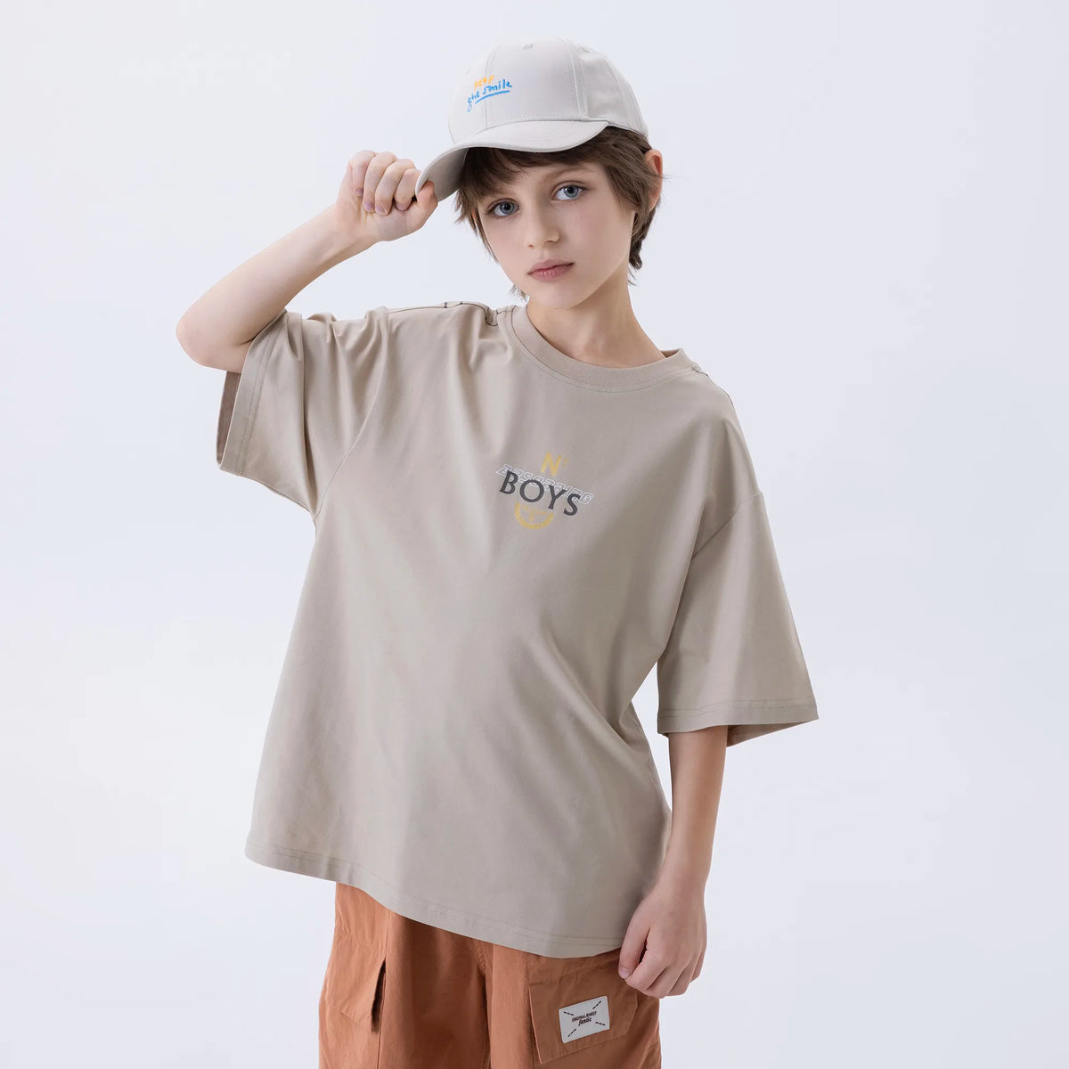Khaki Printed Fashion T.Shirt For Boys Image