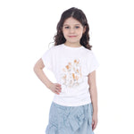 Off White Floral Classic T.Shirt For Girls Image
