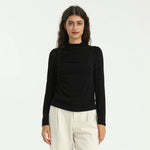 Black Elegant Plain T.Shirt for Women Image